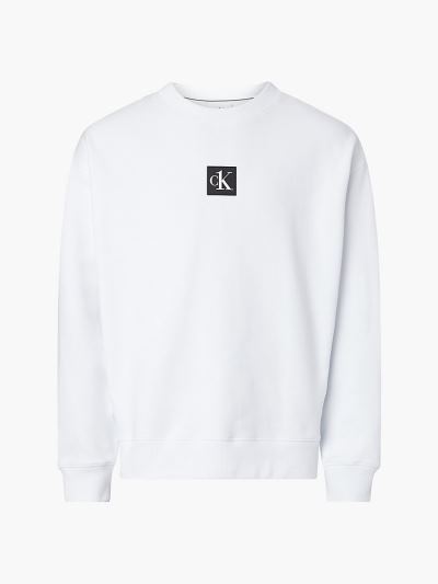 Calvin Klein Ruhák HU738746 | Calvin Klein CK ONE Relaxed Organic Cotton Férfi Pulóver Világos Fehér